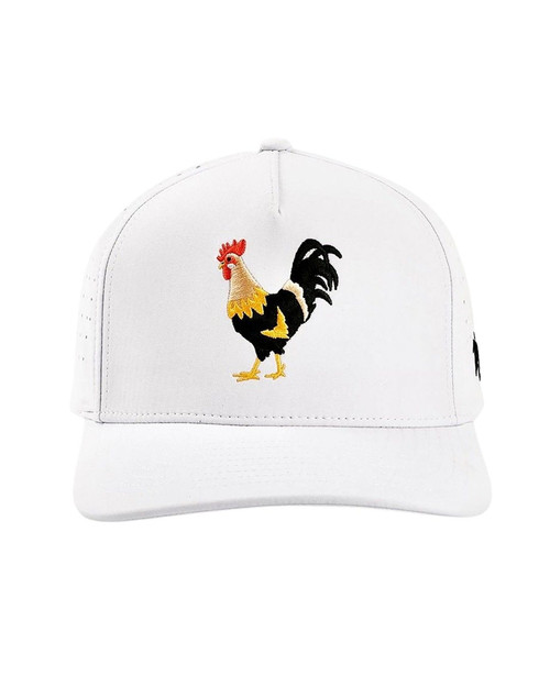 Waggle Men's White Feelin' Cocky Snapback Golf Hat