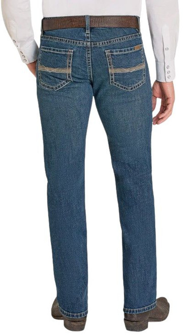 Rock & Roll Men's Vintage '46 Revolver Slim Fit Rope Stitch Straight Leg Dark Wash Denim Jeans