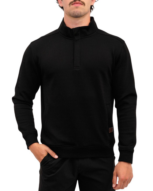Waggle Men's Onyx Sunday Quarter Zip Long Sleeve Pullover Hoodie