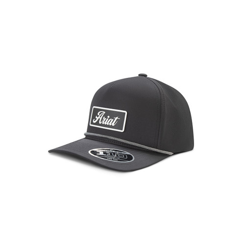 Ariat Men's Black Rubber Ariat Patch Snapback Hat
