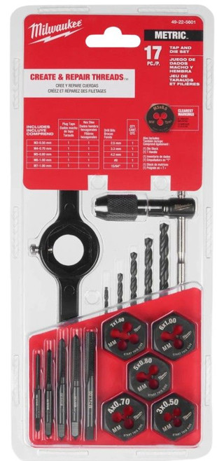 Milwaukee 17 Piece Metric Tap and Die Set