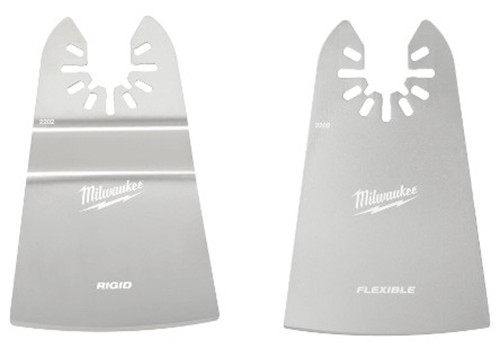 Milwaukee 2 PC 2" Rigid and Flexible Scraper Universal Fit OPEN-LOK Oscillating Multi-Tool Blade Set