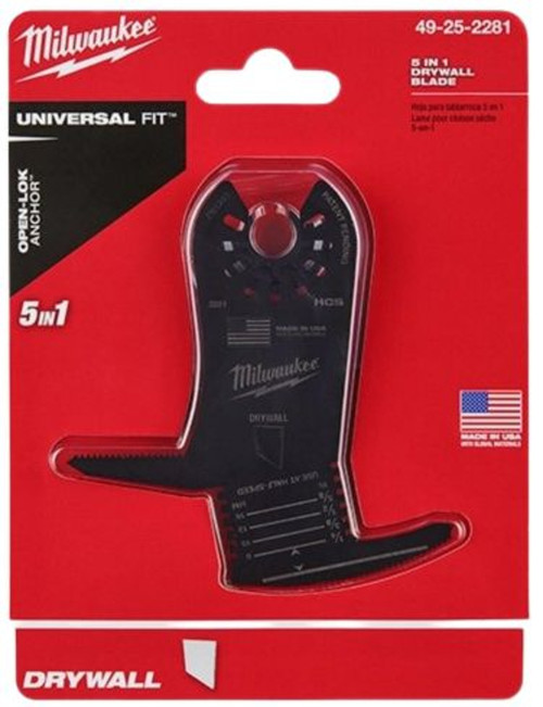 Milwaukee 5-in-1 Drywall Universal Fit OPEN-LOK Oscillating Multi-Tool Blade - 1 Pack