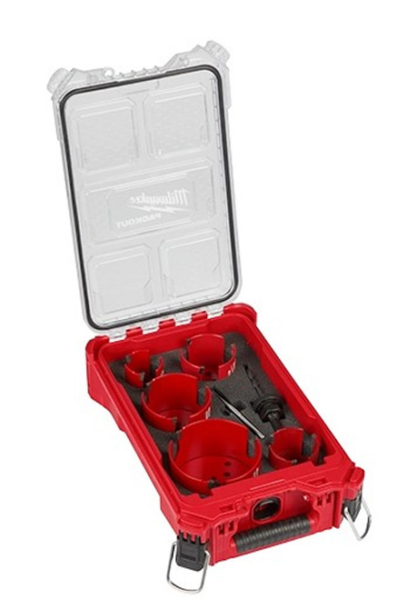 Milwaukee BIG HAWG with Carbide Teeth Hole Saw Kit w/ PACKOUT Compact Organizer - 9 Piece