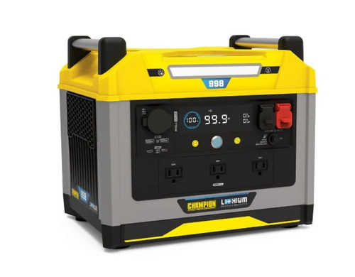 Champion 998Wh Li-Ion Portable Power Station - Parallel Capable Solar Generator