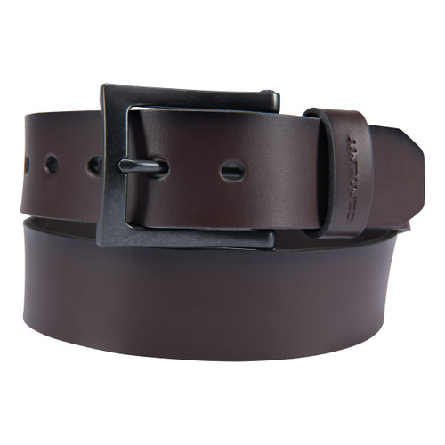 Carhartt Mens Brown Burnished Leather Box Buckle Belt