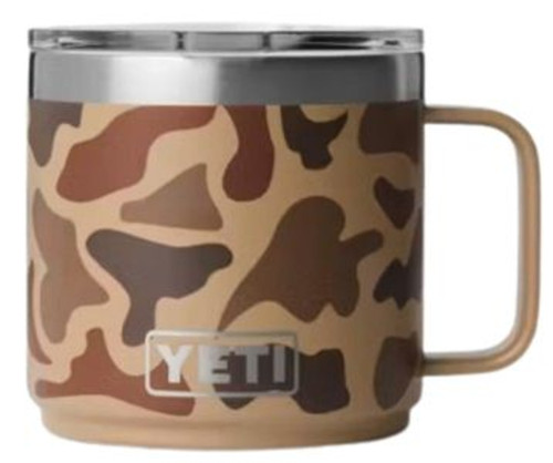 Yeti Rambler 14 oz. Stackable Mug with Durasip Ceramic Lining in Wetlands Camo