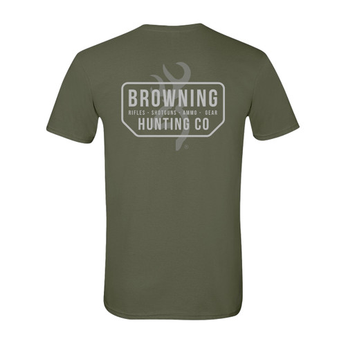 Browning Men's Military Green Browning Hunting Co Logo Short Sleeve T-Shirt