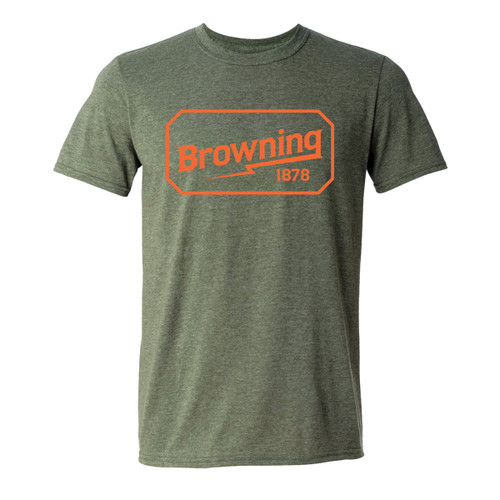 Browning Men's Dark Heather 1878 Badge Logo Short Sleeve T-Shirt