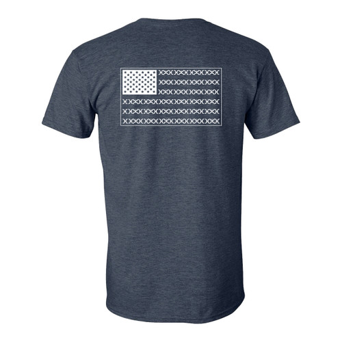 Hooey Men's Navy Heather Chain Logo Flag Short Sleeve T-Shirt