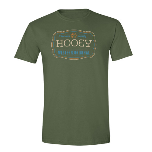 Hooey Men's Military Green Logo Badge Short Sleeve T-Shirt