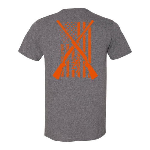 Browning Men's Graphite Heather Gun Cross Flag Short Sleeve T-Shirt