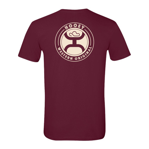 Hooey Men's Maroon Outline Circle Logo Short Sleeve T-Shirt