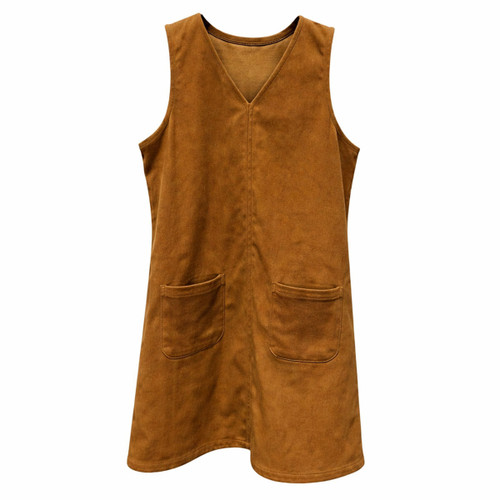 The Twisted Filly Girls Brown Sleeveless Corduroy Dress