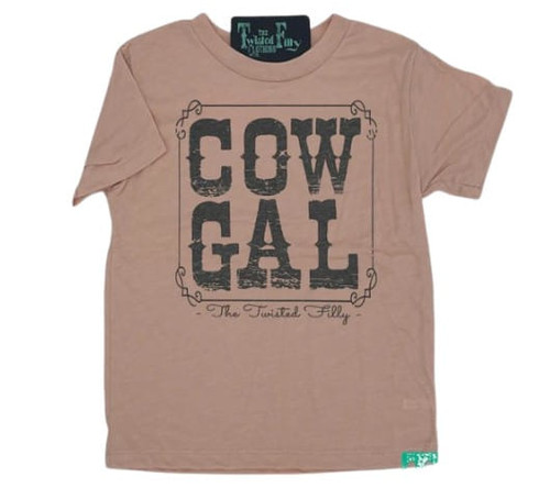 The Twisted Filly Girls Dusty Rose Cowgal Short Sleeve T-Shirt