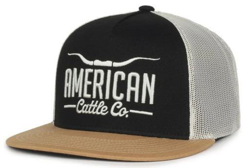 Rural Cloth Men's Black & Putty Longhorn Mesh Snapback Hat