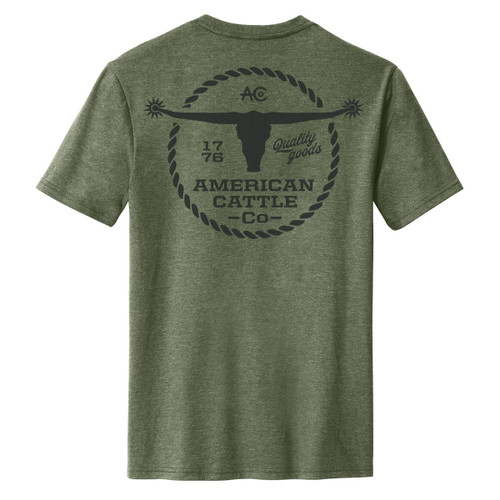 Rural Cloth Men's Heather Olive Short Sleeve Roper Tee