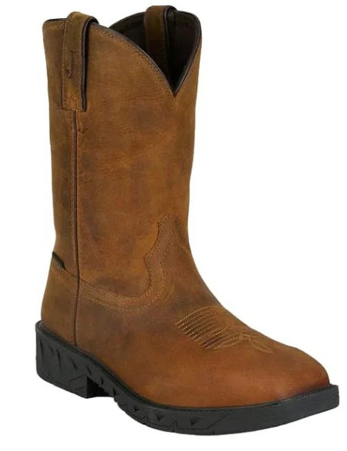 Justin Men's Trencher Brown Water Buffalo 11" Waterproof Work Boots