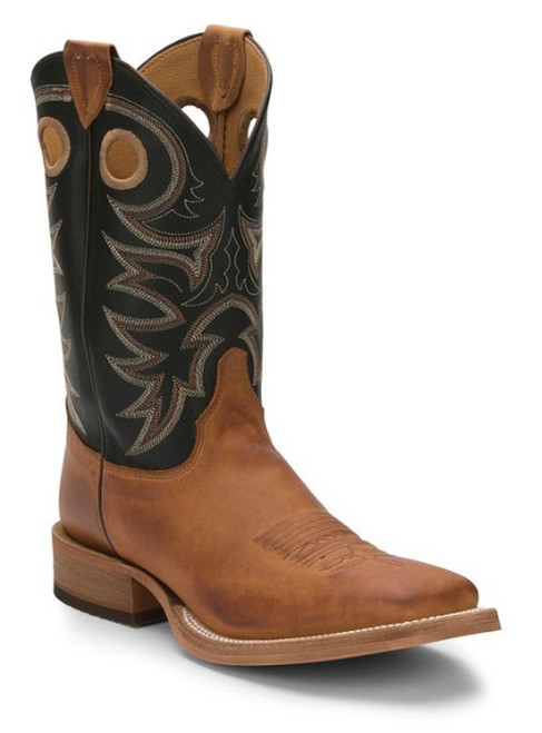 Justin Men's Copper Brown & Black Caddo 11" Western Square Toe Boots