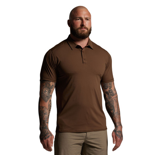 Born Primitive Men's Otter Brown Short Sleeve Tek Polo
