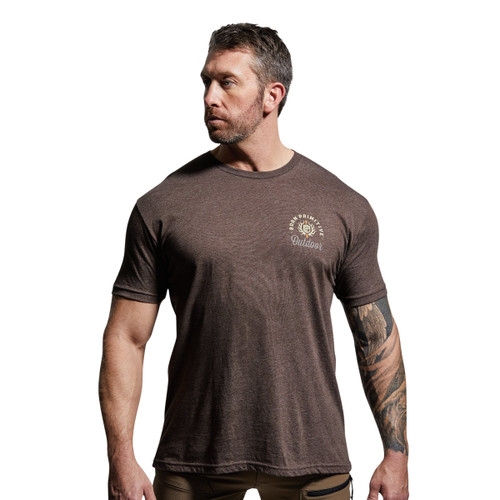 Born Primitive Chestnut Brown Outdoor Mule Deer Badge Short Sleeve T-Shirt
