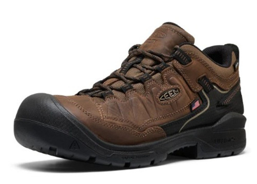 Keen Men's Dark Earth & Black Targhee IV Waterproof Carbon Toe Work Shoe