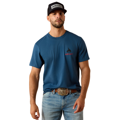 Ariat Men's Key Largo Flag Bronco Graphic Logo Short Sleeve T-Shirt