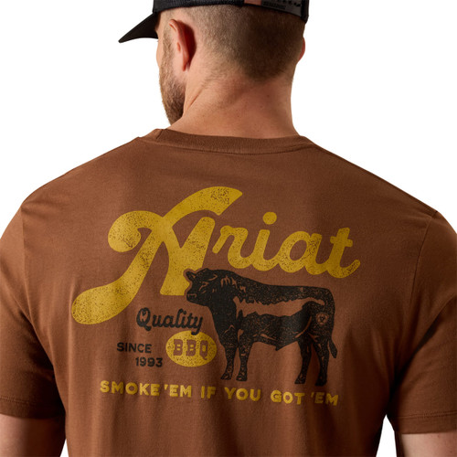Ariat Men's Soft Silt BBQ Smoke Graphic Classic Fit Short Sleeve T-Shirt