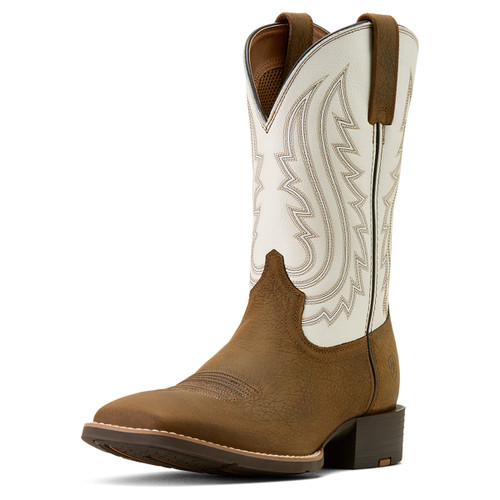Ariat Men's Mustang Brown & Smokey Cream Sport Big Country Wide Square Toe Cowboy Boots