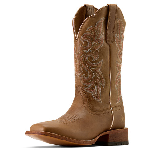 Ariat Ladies Natural Tan County Lane Wide Square Toe Western Boots