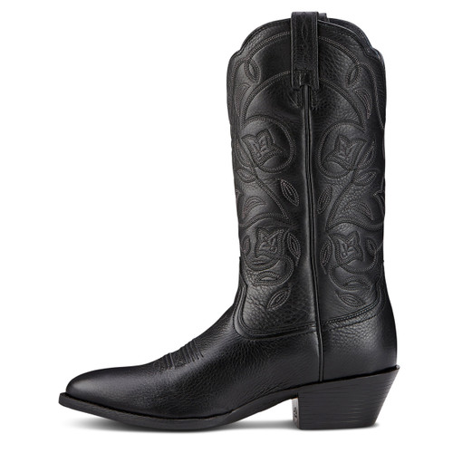 Ariat Ladies Black Deertan Heritage R Toe Western Boots