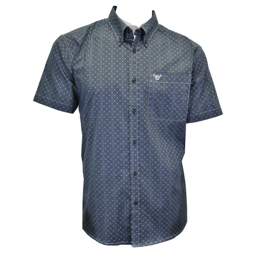 Cowboy Hardware Mens Black Jewel Print Short Sleeve Western Snap Shirt
