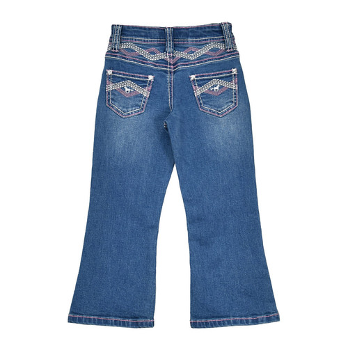 Cowboy Hardware Girls Toddler Pink Simple Horse Stitch Bootcut Jeans