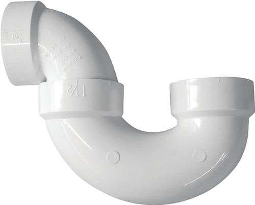 Canplas P-Trap, 1-1/2 in, Hub, PVC, White, SCH 40 Schedule