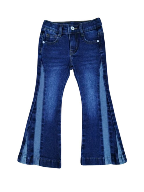 Shea Baby Toddler Girls Two Toned Flare Denim Jeans