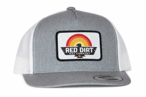 Red Dirt Hat Co Men's Heather Gray & White Early Bird Logo Patch Mesh Snapback Hat