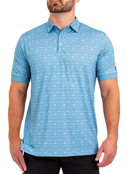 Waggle Men's Light Blue Sanctuary Short Sleeve Polo Shirt