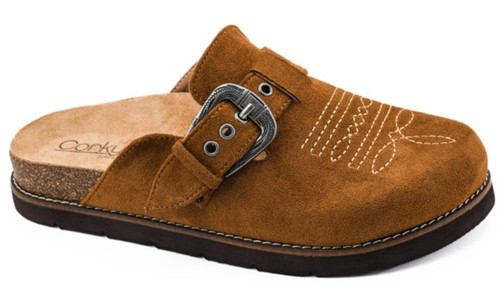 Corkys Ladies Broken In Tobacco Brown Broken In Slip On Mule Shoes