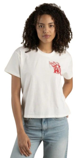 Sendero Ladies Vintage White Armadillo Boxy Short Sleeve Graphic Tee