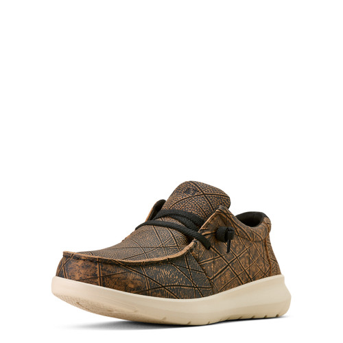 Ariat Men's Worn Brown Embossed Hilo Slip On Casual Shoes