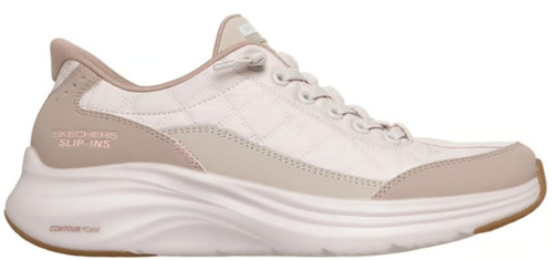 Skechers Slip-Ins Women's Natural & Taupe Contour Foam Cozy Fit Athletic Shoes