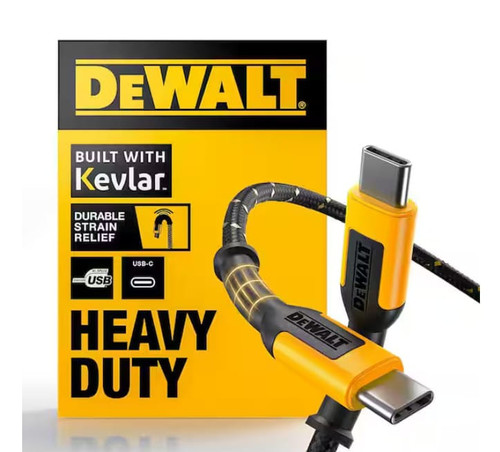 DeWalt 6 ft Kevlar Reinforced USB-C to USB-C Charging Cable