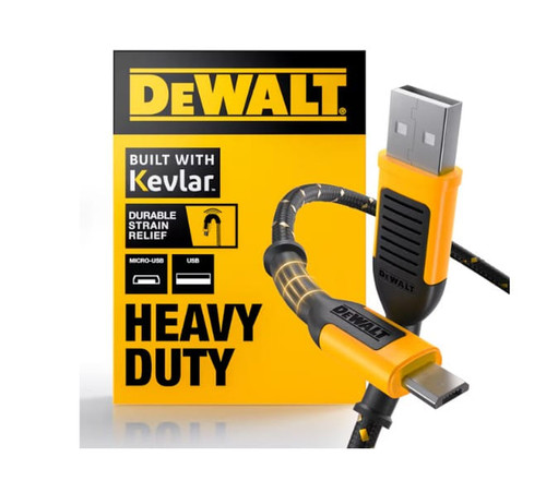 DeWalt 4 ft Kevlar Reinforced Micro USB Charging Cable