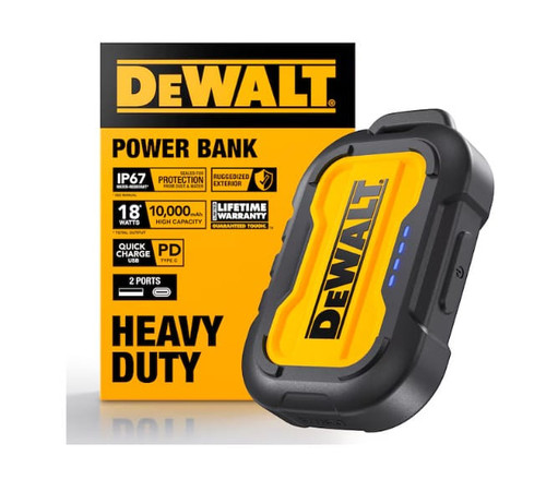 DeWalt Type-C and USB-A 2-Port Tough Power Bank