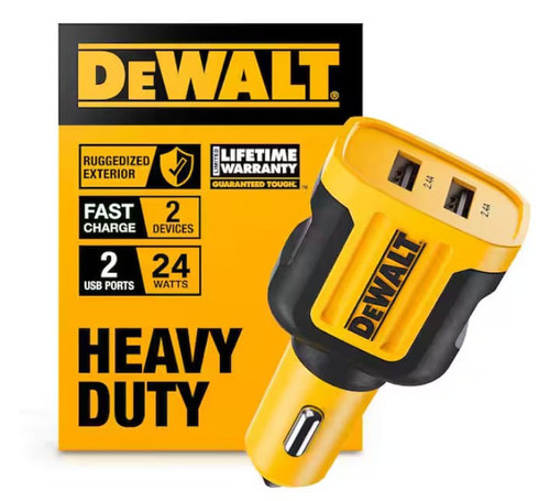 DeWalt 24-Watt 2-Port Mobile USB Car Charger