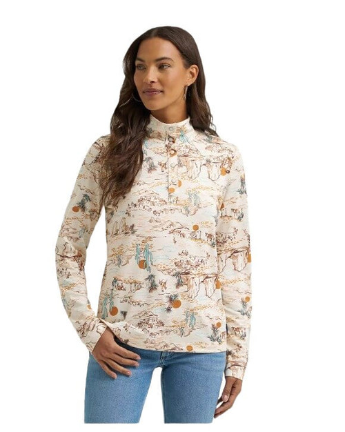 Wrangler Womens Cream Skye Performance Quarter Snap Pullover