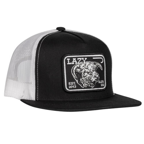 Lazy J Ranch Black & White Black Elevation Classic Five Panel Trucker Hat