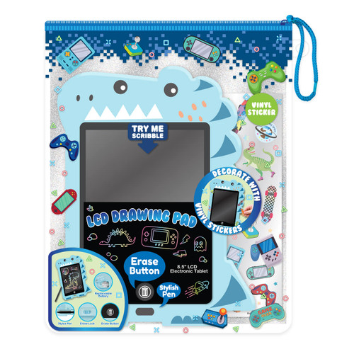 Hot Focus Toddler LCD Dino Drawing Pad with Vinyl Stickers