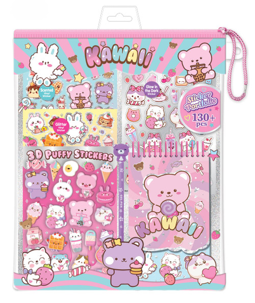 Hot Focus Toddler Girls Kawali Critter Sticker Portfolio