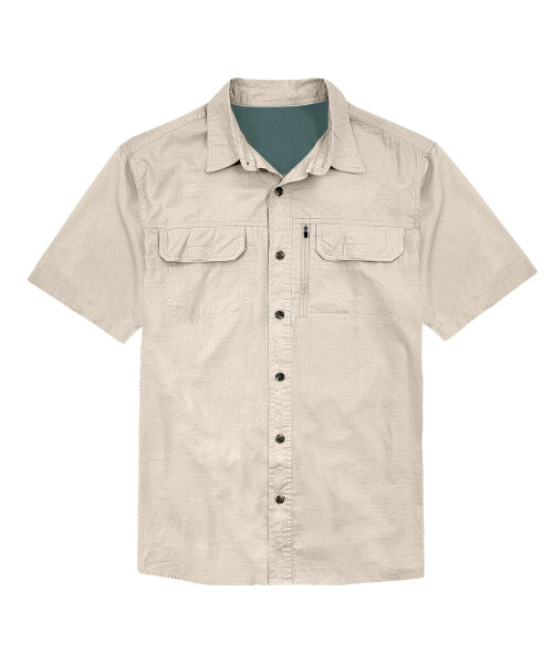 R Country Men's Whitecap Grey Short Sleeve Button Up Shirt
